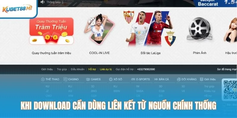 Khi download cần dùng liên kết từ nguồn chính thống